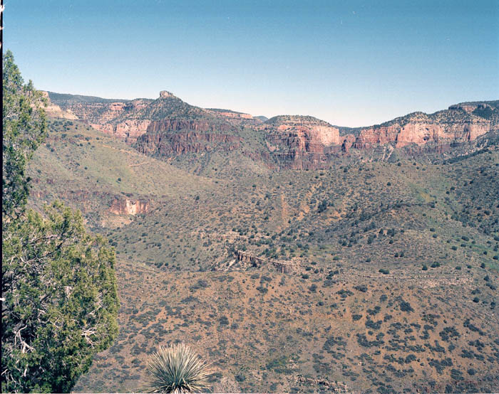 Dripping Spring quartzite a member of the Apache Group in the Salt River Canyon seen as upper layer