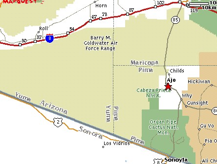 Cabeza Prieta National Wildlife Refuge Map