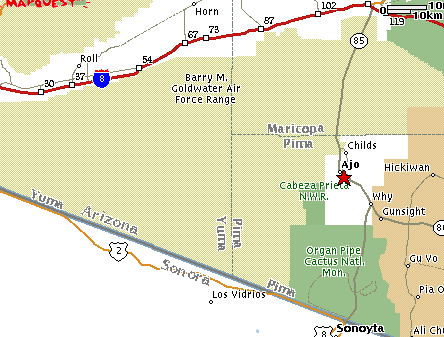 Cabeza Prieta National Wildlife Refuge Location